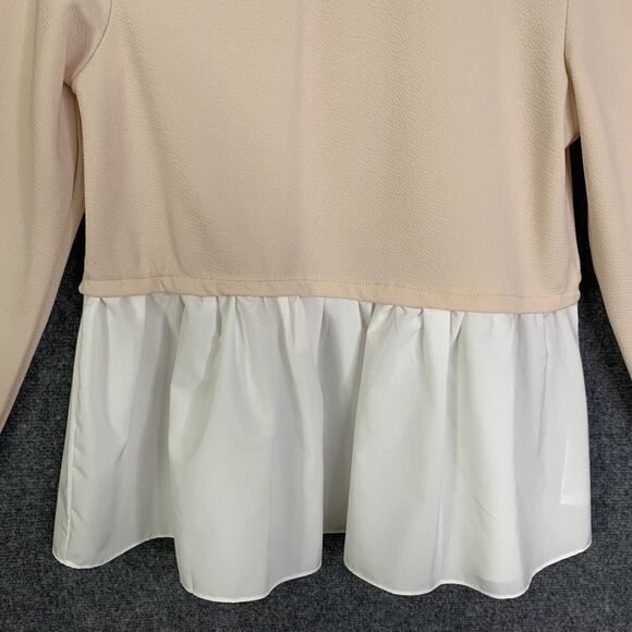 Hope Pullover 1 Pc Sweater & Shirt Ruffle Elastic Neck Nude Pink Babydoll Sz 8 - Picture 8 of 11